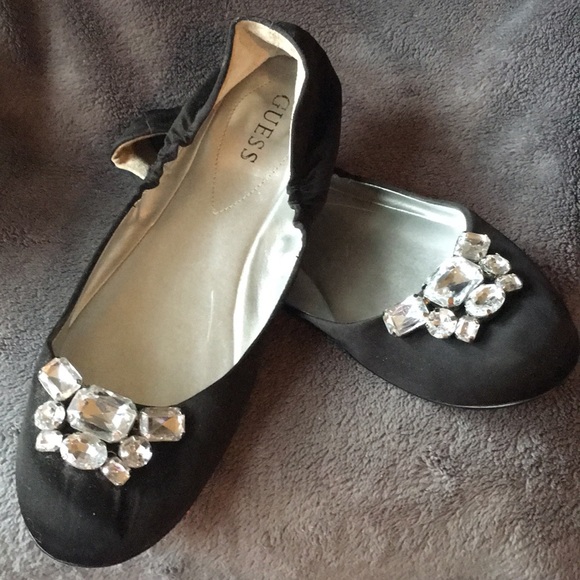 Guess Shoes - Guess Jeweled Black Dressy Flats GUC SZ 10